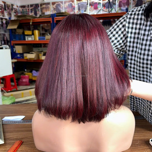Hot Trending Raw Hair Vietnamese Human Hair <b>Wigs</b> Lace Front Glueless Short <b>Bob</b> <b>Wig</b> 210% Density Layer Cut Style - Product Image 3