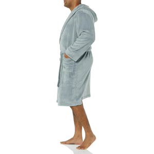 Bata de Baño con Capucha de Algodón y Terciopelo para Hombre, Suave, Informal, para Estar en Casa - Product Image 2