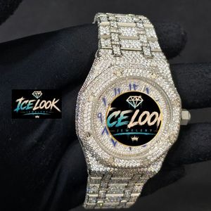 นาฬิกาข้อมือผู้ชาย ICE LOOK หรูหรา ตัวเรือนสแตนเลสสตีล ขนาด 40 มม. หน้าปัดทรงกลม ระบบควอตซ์ พร้อมกระจกแซฟไฟร์ และคุณสมบัติเรืองแสง - Product Image 2