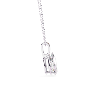 Pendentif solitaire en diamant de laboratoire taille poire 2 carats, collier en or massif 18 carats, bijoux fins pour femme, chaîne assortie - Product Image 4