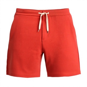 <b>Men's</b> <b>Red</b> Solid Color Casual <b>Shorts</b> With Drawstring Waist And Front Pockets Logo On Front - Product Image 1