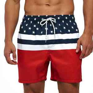 Shorts de Baño para Hombre, Talla Grande, 100% Algodón, Secado Rápido, Transpirables, con Cierre de Cordón, Diseño Liso, Ecológicos, 180g - Product Image 3