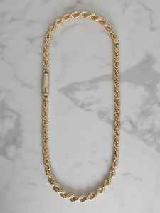 Collar de Cadena de Cuerda de Plata de Ley 925 de 8 mm con Diseño de Cruz Chapado en Oro de 14K y Moissanita - Estilo Italiano, Regalo Perfecto - Product Image 3