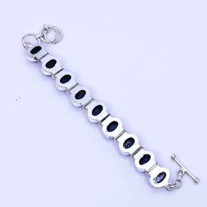 Lapis Lazuli 925 Silver Bracelet Oval Gemstone Boho Handmade Jewelry Statement Gift <b>For</b> Women <b>Men</b> - Product Image 3