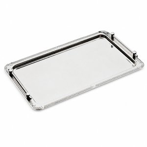 Plateau de service rectangulaire de luxe en acier inoxydable avec poignées dorées, plateau alimentaire pour hôtel, buffet, traiteur, vente en gros - Product Image 6