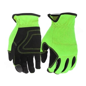 Gants mécaniques en cuir synthétique, pièces, manicle de sécurité Premium avec Spandex vert Lime et mousse noire - Product Image 2