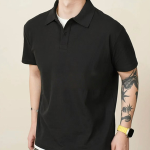 Camisa de Verano de Nuevo Estilo con Botones y Efecto de Dos Piezas para Hombre, Manga Corta, Casual, Sólida, Transpirable, Tejida, 100% Personalizable con Impresión Frontal - Product Image 4