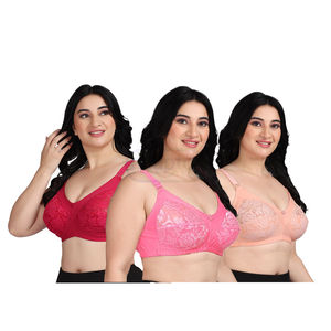 Sujetador de nylon sin relleno, transpirable, con encaje transparente, suave y cómodo, con tirantes ajustables, de material suave, talla grande. - Product Image 3