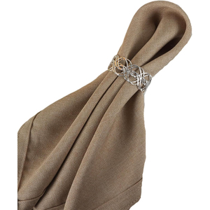 Anneaux de serviette en feuille d'or de haute qualité, élégants supports de décoration de table en alliage de zinc pour mariages, banquets, fêtes, vente en gros - Product Image 6