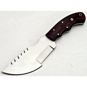 มีดแทรคเกอร์เหล็ก D2 แบบฟูลแทงค์ ผลิตด้วยมือโดย Burraq พร้อมด้ามไมคาร์ต้า เกรด DIY เหมาะสำหรับเป็นของขวัญวันครบรอบและกิจกรรมแคมป์ปิ้งกลางแจ้ง - Product Image 3