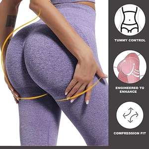 Leggings de Cintura Alta para Mujer, Largos, Grises, Elásticos, para Yoga y Ejercicio, con Efecto Push-Up, Estilo Deportivo, para Todas las Temporadas - Product Image 4