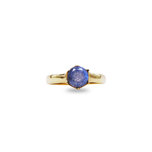 <b>Lapis</b> <b>Lazuli</b> <b>Ring</b> | Oval Cut Gold Plated Brass Solitaire <b>Ring</b> - Product Image 1