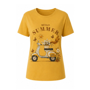 Camiseta Gráfica para Mujer, Personalizada, de Moda, Algodón Suave, Cuello Redondo, Manga Corta, Estilo Urbano, Venta al Por Mayor - Product Image 1