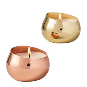 Nuevo diseño de tarro de vela de Metal con forma de huevo, acabado personalizado, decoración del hogar, iluminación, portavelas para hacer velas - Product Image 1