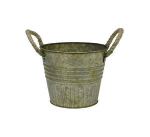 Juego moderno de 3 macetas galvanizadas para interiores y exteriores, macetas para flores, para uso decorativo en el hogar y jardín, para sala de estar. - Product Image 3