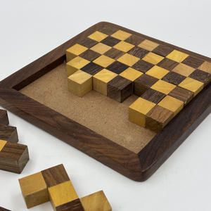 Rompecabezas de Bloques de Madera de Palisandro Indio Hecho a Mano |   Juego de mesa decorativo, decoración para mesa, rompecabezas de madera, juguete de 16x16x2 cm - Product Image 5