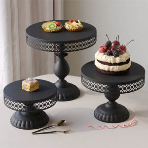Soporte para pasteles de aluminio de gran calidad a precio razonable, con aspecto decorativo, para presentación de postres de alta gama, un acento elegante para la mesa. - Product Image 1