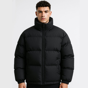 Wholesale Winter Customized High Quality Heated Down Zip up Hooded Puffer Jacket for Men 100% Polyester Full Sleeves Jacket - Product Image 6