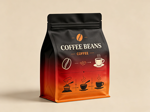 Sacs d'emballage pour café imprimés sur mesure, à 8 soudures latérales, de qualité alimentaire, étanches à l'humidité, avec valve, pour grains de café torréfiés - Product Image 4