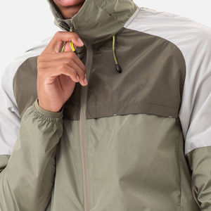 Sudadera con capucha casual de color liso con cremallera de 1/4, cortavientos para hombre con cordón ajustable y tira reflectante, 100% algodón - Product Image 6