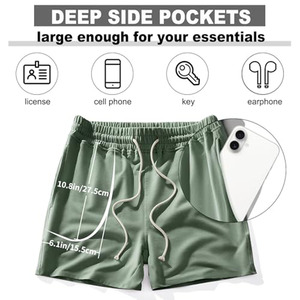 <b>Men</b> Solid Color Cotton <b>Shorts</b> With Pockets Drawstring Waist Casual <b>Short</b> <b>Shorts</b> Mid Rise Breathable Workout Wear - Product Image 5