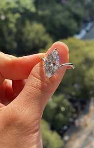 2CT Marquise Cut Moissanite Curve Band <b>Solitaire</b> <b>Ring</b> Original 925 <b>Silver</b> Engagement Wedding Party Wishes For Partners - Product Image 3