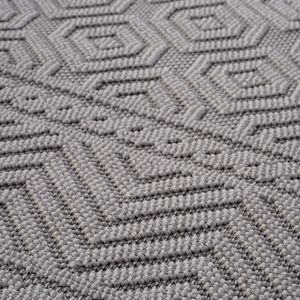 Collezione LOOM and LUXE Tappeto per interni/esterni 5X7 Design geometrico bianco - Product Image 4