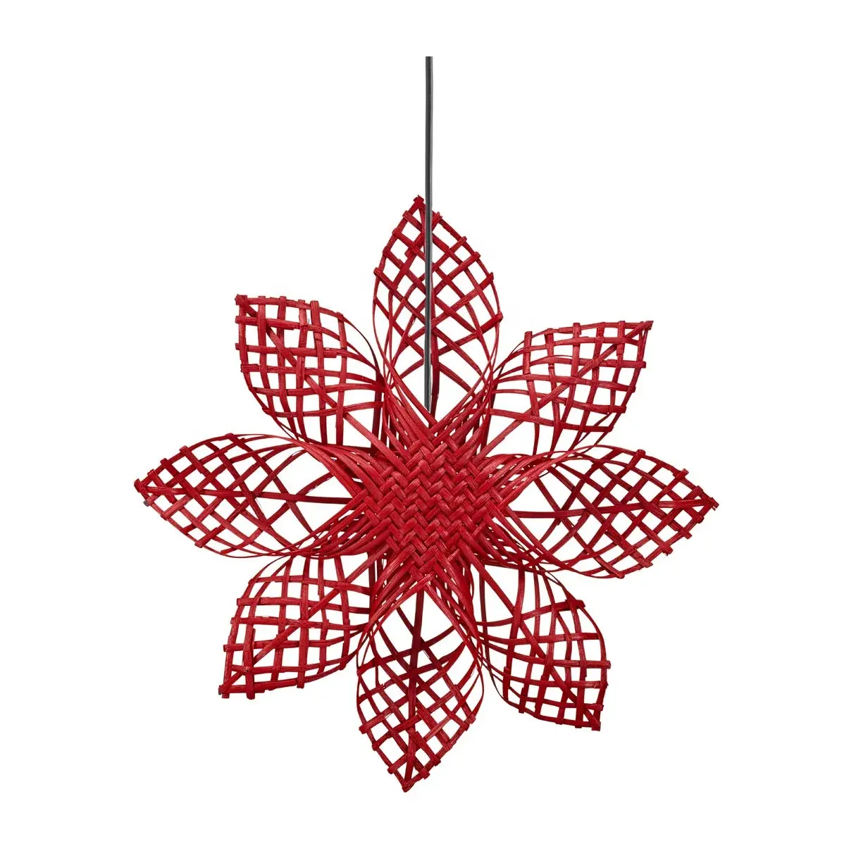 DIY colorful bamboo handwoven star snowflakes red color Christmas Decoration hanging ornaments handmade from Vietnam