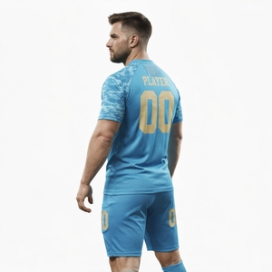 ชุดฟุตบอลแบบกำหนดเอง เสื้อฟุตบอลและกางเกงขาสั้นสำหรับผู้ชาย ออกแบบเองได้ ใส่สบาย ชุดกีฬาสำหรับผู้ชาย - Product Image 3