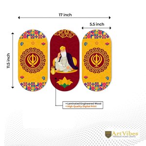 งานศิลปะติดผนังไม้ MDF รูปพระกูร์ นาแนค จี ขนาดใหญ่ สำหรับตกแต่งบ้านในเชิงจิตวิญญาณ - Product Image 5