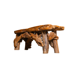 ARTERRA Lujo que combina arte natural y encanto robusto para uso en exteriores, hoteles y salas de estar, banco rústico de raíz de teca hecho a mano - Product Image 2