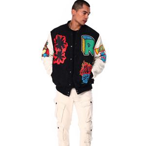 Chaquetas Universitarias de Moda para Hombre, Chaquetas de Béisbol con Logotipo Bordado Personalizado, Chaquetas de Invierno de Chenilla Resistentes al Viento y Transpirables, 100% Lana - Product Image 6