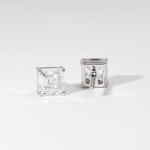 ต่างหูเพชรทรง Asscher Cut ขนาด 1 ถึง 3 กะรัต แบบ Solitaire ทองคำแท้ 14K ดีไซน์คลาสสิกเหนือกาลเวลา เหมาะสำหรับเป็นของขวัญ - Product Image 4