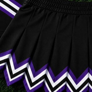Conjuntos de Uniformes de Porristas de 3 Piezas, Top de Manga Larga, Ropa Interior, Falda Plisada, Sublimación, Pedrería, Ropa Deportiva, Nombre del Equipo Personalizado - Product Image 2