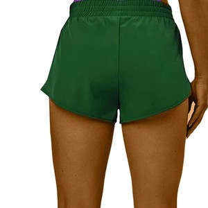 Shorts de sport tricotés bleu marine taille haute pour femme, à taille élastique, séchage rapide, coupe tendance, commande en gros OEM - Product Image 2