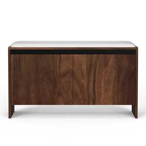 Meuble à chaussures moderne en bois Mavis avec siège rembourré, armoire de rangement pour chaussures, organisateur de pantoufles et de chaussures pour salon et usage domestique - Product Image 4