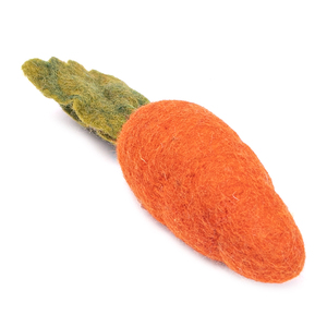 Decoración de zanahoria de fieltro hecha a mano, tallo verde naranja, manualidad de Halloween para interiores para niños - Product Image 3