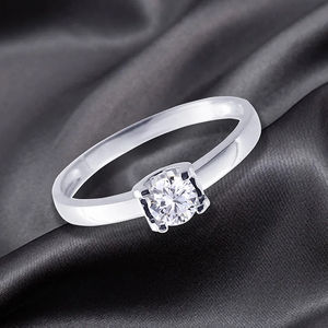 แหวนเพชรเม็ดเดี่ยวทรงน่ารักแบบสั่งทำพิเศษ ทอง 10K ประดับเพชรแล็บโกรว์สุดหรู สำหรับผู้หญิง เหมาะสำหรับงานหมั้น งานครบรอบแต่งงาน ของขวัญงานเลี้ยง - Product Image 3