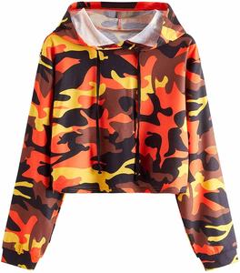 Sweatshirts à capuche courts à manches longues à carreaux sublimés pour enfants et filles, dernière mode hiver, avec design OEM personnalisé pour femmes - Product Image 5
