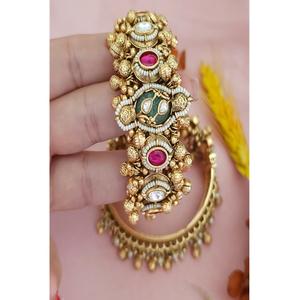 ชุดกำไลข้อมือสองชิ้นเคลือบทองคำขาวคุณภาพพรีเมียมประดับโมอิสซาไนต์สไตล์โบราณผิวด้าน ดีไซน์หรูหราทันสมัย เหมาะสำหรับผู้หญิงใส่ในงานแต่งงาน - Product Image 1