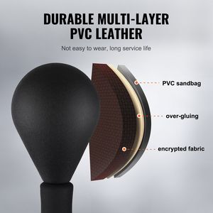 Ensemble de sacs de frappe sur pied réglables en hauteur avec gants, sac de frappe de boxe réflexe pour adolescents et adultes - Product Image 4