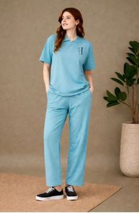 Conjunto elegante de top corto y pantalón de verano para mujer, conjunto de dos piezas con estampado moderno de proveedor indio a precio de mayoreo. - Product Image 5