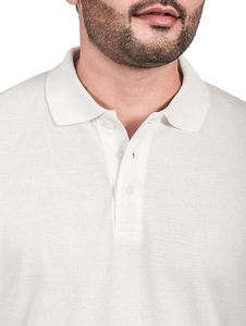 Camiseta Blanca de Algodón Orgánico Transpirable de Punto Sólido para Hombre, Estilo Casual Elegante para Uso Corporativo - Product Image 3