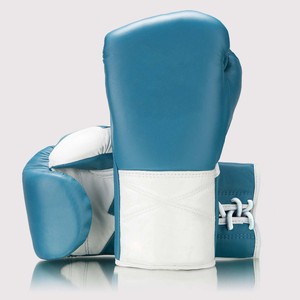 Gants de boxe blancs en cuir véritable, à lacets, avec logo personnalisé, vente en gros, prix raisonnable, unisexe, pour adultes - Product Image 3