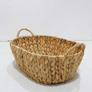 Oval Water Hyacinth Eco-Friendly Vintage <b>Hanging</b> <b>Storage</b> <b>Basket</b> with Handles Rustic Multi-Purpose Kitchen <b>Storage</b> Organizer - Product Image 3