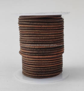 Cordon en cuir rond vintage naturel de haute qualité de 1 mm, tailles personnalisées parfaites pour la fabrication de bijoux en DIY, le tressage, le lacage et l'artisanat - Product Image 2