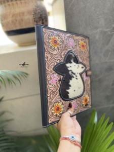 New Custom Top Quality Genuine Leather Business Planner Portfolio Cowhide File Folder Document Folder Binder With Card Holder - Product Image 2