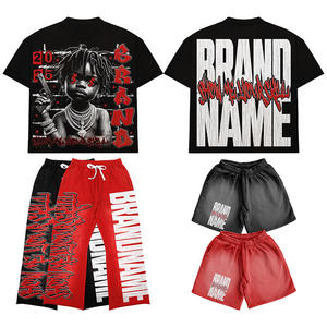 Yourbrand Custom Sublimation T-<b>Shirt</b> & Shorts Set Men's Moto Biker Style <b>100</b>% <b>Polyester</b> Quick Dry Regular Fit O-Neck Printed - Product Image 2