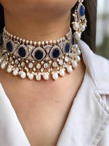 Premium Quality New Luxury Gold Plated Brass Choker Necklace Earrings Set Women's Trendy Engagement Daily Wear Parties Weddings - Product Image 4