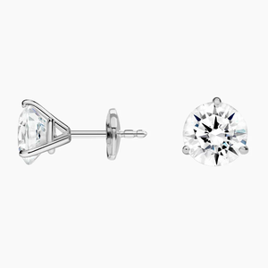 White Gold Diamond <b>Stud</b> <b>Earrings</b> Round Brilliant Cut lab grown D Color IGI Certified Women's Classic Engagement Jewelry - Product Image 2